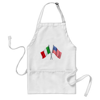 Italy USA Flag Kitchen Apron
