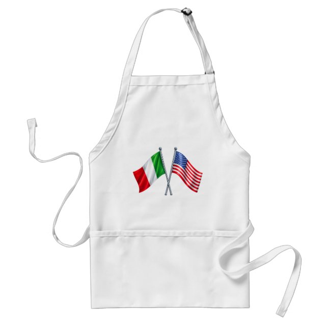 Italy USA Flag Kitchen Apron (Front)