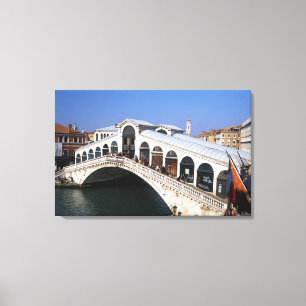 Italy, Veneto, Venice, Rialto Bridge crossing Canvas Print