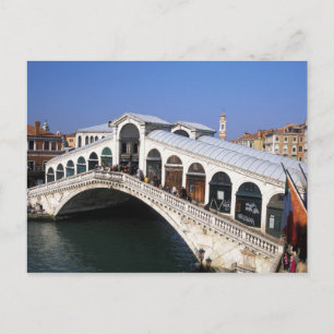 Italy, Veneto, Venice, Rialto Bridge crossing Postcard