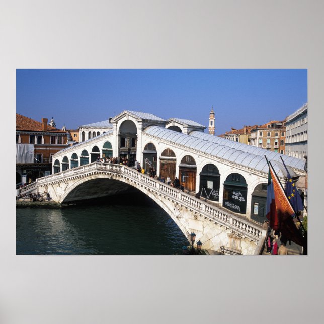 Italy, Veneto, Venice, Rialto Bridge Poster (Front)
