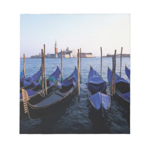 Italy, Veneto, Venice, Row of Gondolas and San Notepad