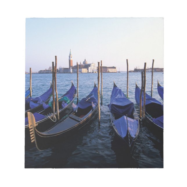 Italy, Veneto, Venice, Row of Gondolas and San Notepad (Front)