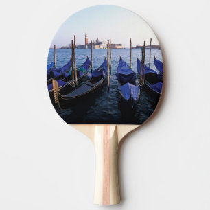 Italy, Veneto, Venice, Row of Gondolas and San Ping Pong Paddle