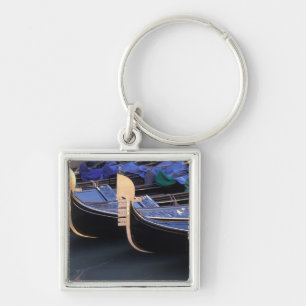 Italy, Veneto, Venice. Row of Gondolas. Key Ring