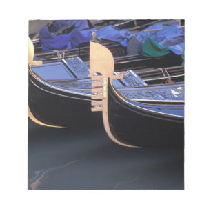 Italy, Veneto, Venice. Row of Gondolas. Notepad