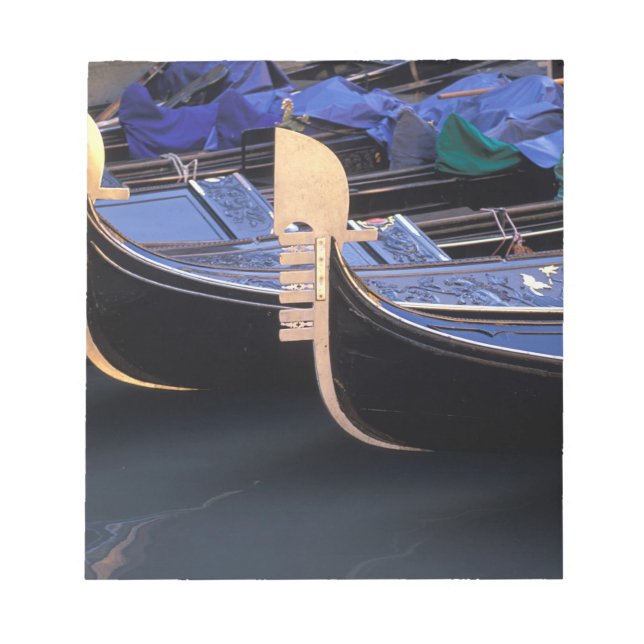 Italy, Veneto, Venice. Row of Gondolas. Notepad (Front)