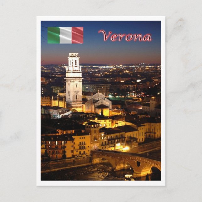 Italy - Veneto - Verona - Duomo and Ponte Pietra - Postcard (Front)