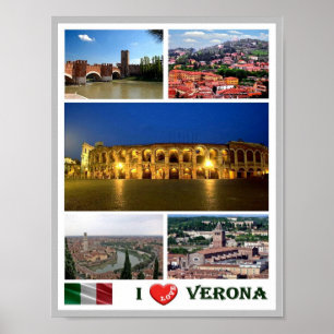 Italy - Veneto - Verona - I Love - Poster