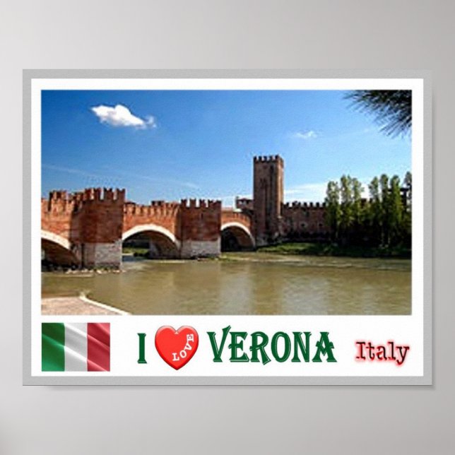 Italy - Veneto - Verona - Ponte di Castel Vecchio Poster (Front)
