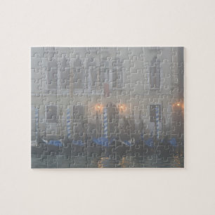 Italy, Venice. A row of gondolas seen through Jigsaw Puzzle