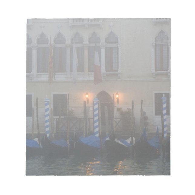 Italy, Venice. A row of gondolas seen through Notepad (Front)