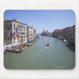 Italy, Venice, Boats on canal in city Mouse Mat