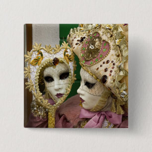 Italy, Venice, Burano Island. Woman dressed in 15 Cm Square Badge