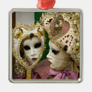 Italy, Venice, Burano Island. Woman dressed in Metal Tree Decoration