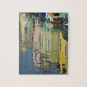 Italy, Venice, Burano. Multicolored houses along Jigsaw Puzzle
