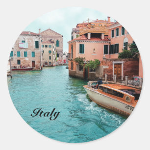 Italy Venice   Business Card Magnet Classic Round Sticker