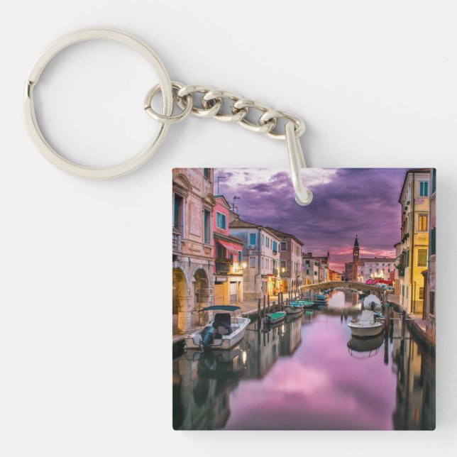 Italy Venice Canal Acrylic Keychain (Front)