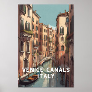 Italy Venice canalas venezia venetian travel Poster