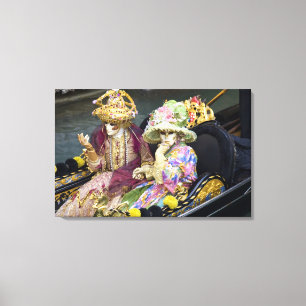 Italy, Venice. Couple dressed in costumes for Canvas Print