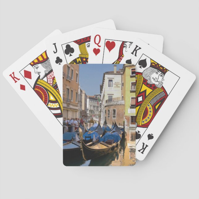 Italy, Venice, gondolas moored along canal Playing Cards (Back)