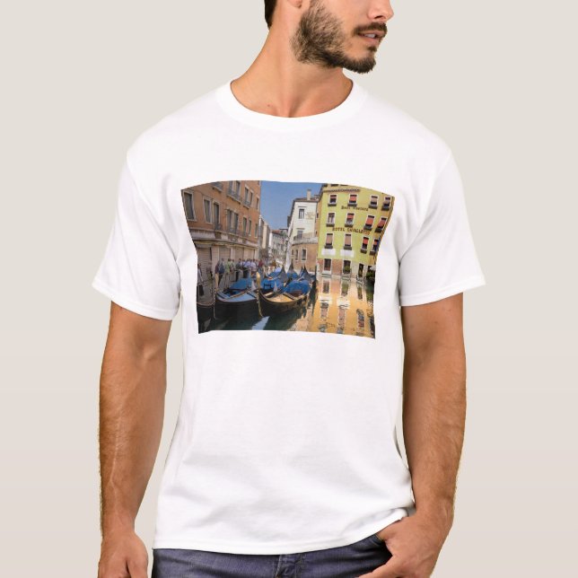 Italy, Venice, gondolas moored along canal T-Shirt (Front)