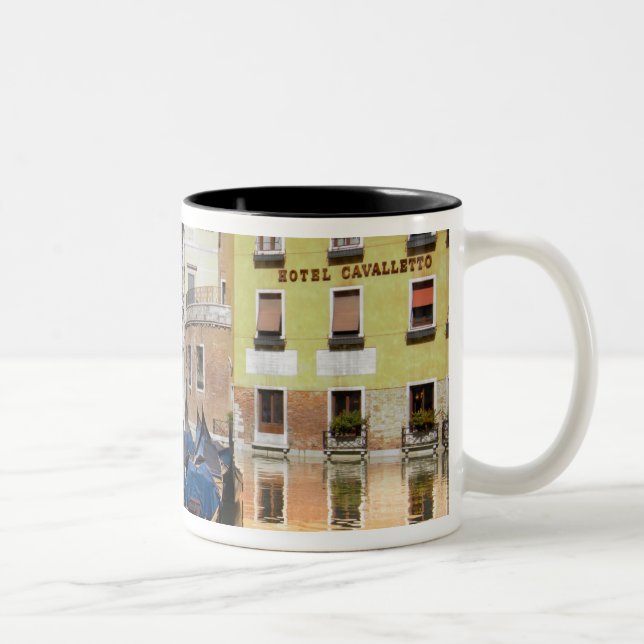 Italy, Venice, gondolas moored along canal Two-Tone Coffee Mug (Right)