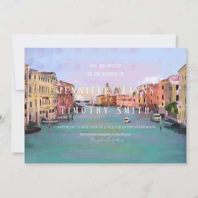 Italy Venice grand canal  painting  Invitation (Front)