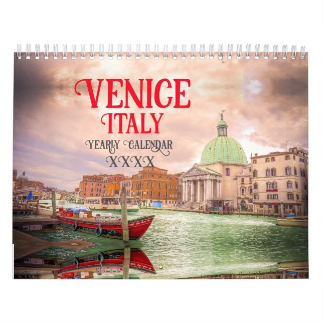 Italy Venice Landscapes, Cityscapes Europe Calendar (Cover)