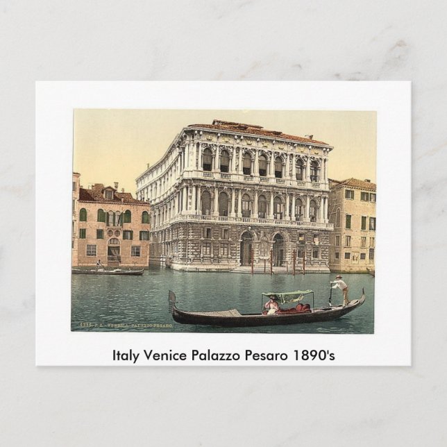 Italy Venice Palazzo Pesaro 1890's Postcard (Front)