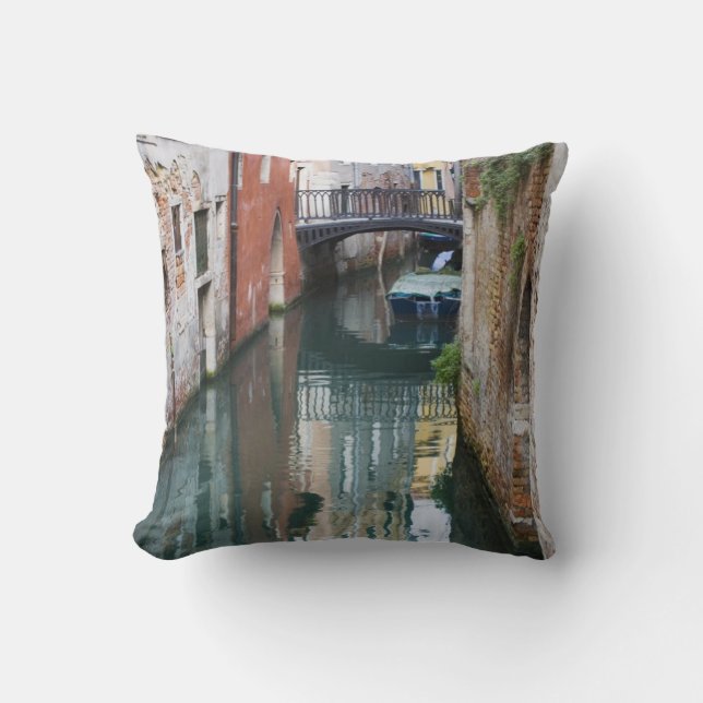 Italy, Venice, Reflections and Small Bridge of Cushion (Front)