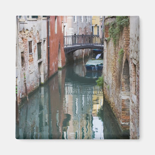 Italy, Venice, Reflections and Small Bridge of Magnet (Front)