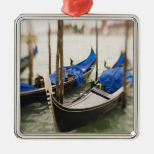Italy, Venice, Selective Focus of Gondola in the Metal Tree Decoration