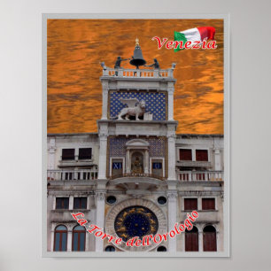 Italy - Venice - The Clock Tower - Poster