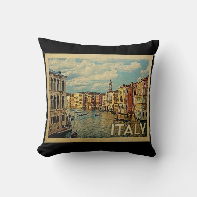 Italy Venice Vintage Travel Cushion (Front)