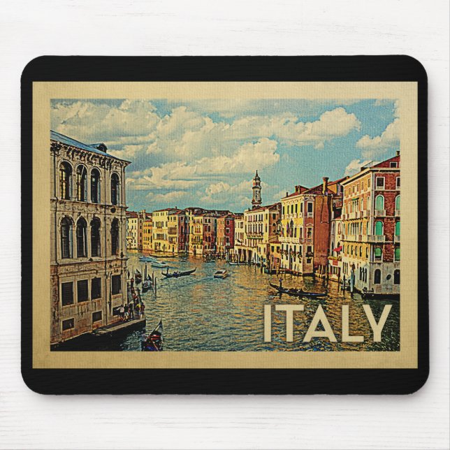 Italy Venice Vintage Travel Mouse Mat (Front)