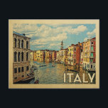 Italy Venice Vintage Travel Postcard<br><div class="desc">Italy Venice design in Vintage Travel style featuring a canal view with gondolas.</div>