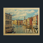 Italy Venice Vintage Travel Postcard<br><div class="desc">Italy Venice design in Vintage Travel style featuring a canal view with gondolas.</div>