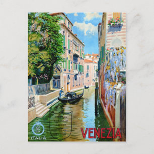 Italy Venice Vintage Travel Poster Restored Postcard