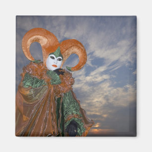 Italy, Venice. Woman dressed in costume for Magnet