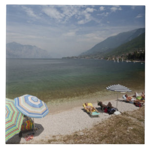 Italy, Verona Province, Brenzone. Lake Garda Tile