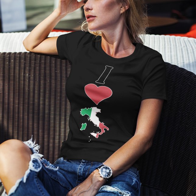 Italy Vertical I Love Italian Flag Map Women's T-Shirt (Creator Uploaded)