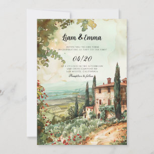 Italy Villa Florence landscape Wedding Invitation