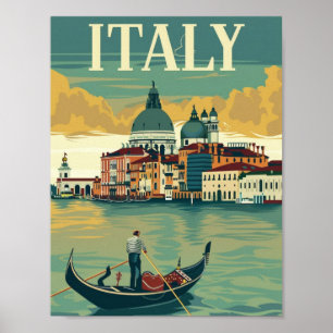 Italy Vintage Famous Travel Place  Poster