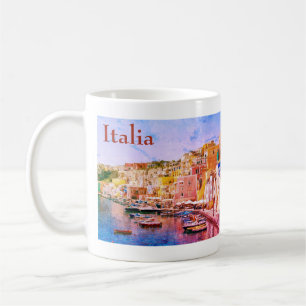 Italy Vintage Fishing Harbour Travel Souvenir Coffee Mug