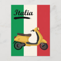 Italy Vintage Italian Flag Vespa Scooter Travel