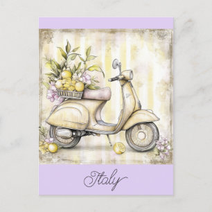 Italy Vintage Italian Vespa Scooter Lemons Travel Postcard