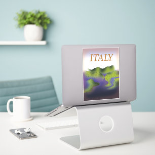 Italy Vintage style landscape travel poster.