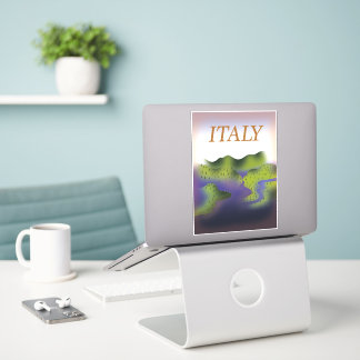 Italy Vintage style landscape travel poster.