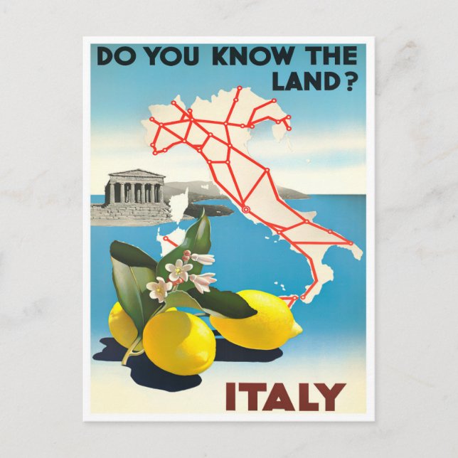 Italy vintage travel postcard (Front)